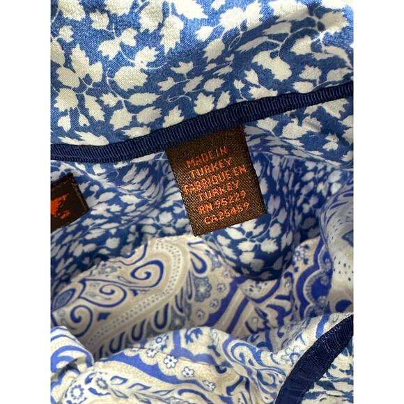 Ted‎ Baker Shirt Mens 16 40.5 Blue Geo Button Up 100% Cotton French Flip Cuffs - Picture 4 of 10